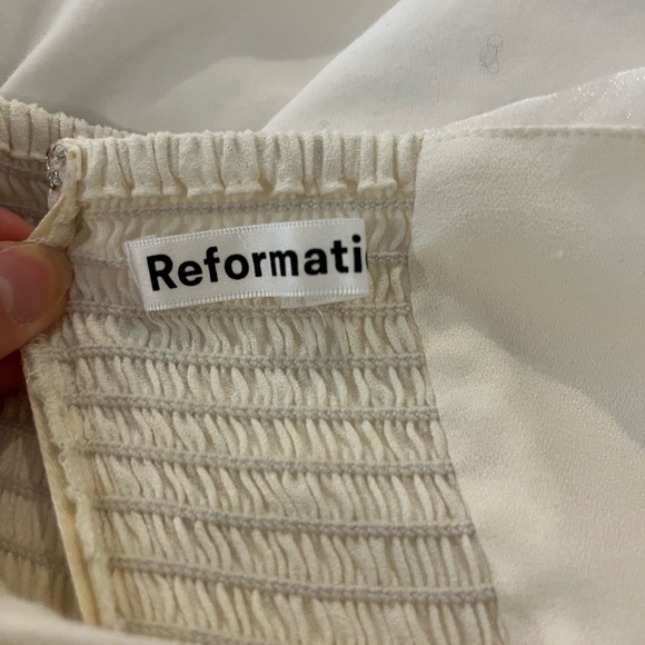 Reformation Kairo Dress Ivory Size 4 - Picture 11 of 11